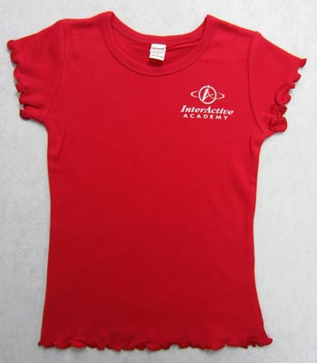 Girl's Short Sleeve Frill Sleeve T-Shirt with InterActive Logo
