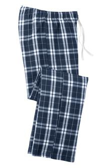 Juniors flannel plaid pant with embroidered logo