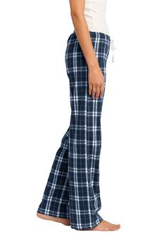 Juniors flannel plaid pant with embroidered logo