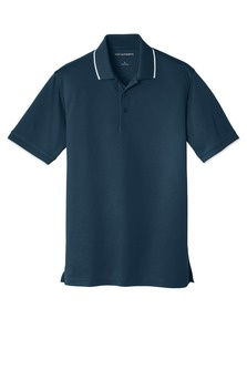 Men's dry zone UV tipped polo with embroidered logo