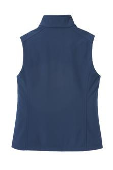 Ladies soft shell vest with embroidered logo
