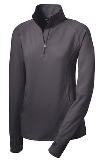 Ladies 1/4 zip performance pullover with embroidered logo